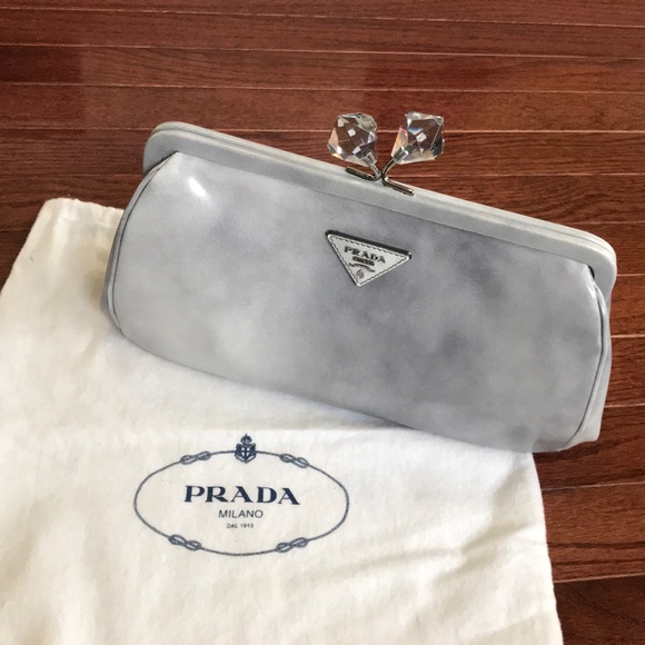 Grey Prada Clutch Purse - Picture 1 of 5